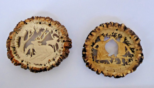 Geschnitzte hirschhornrose - 2,